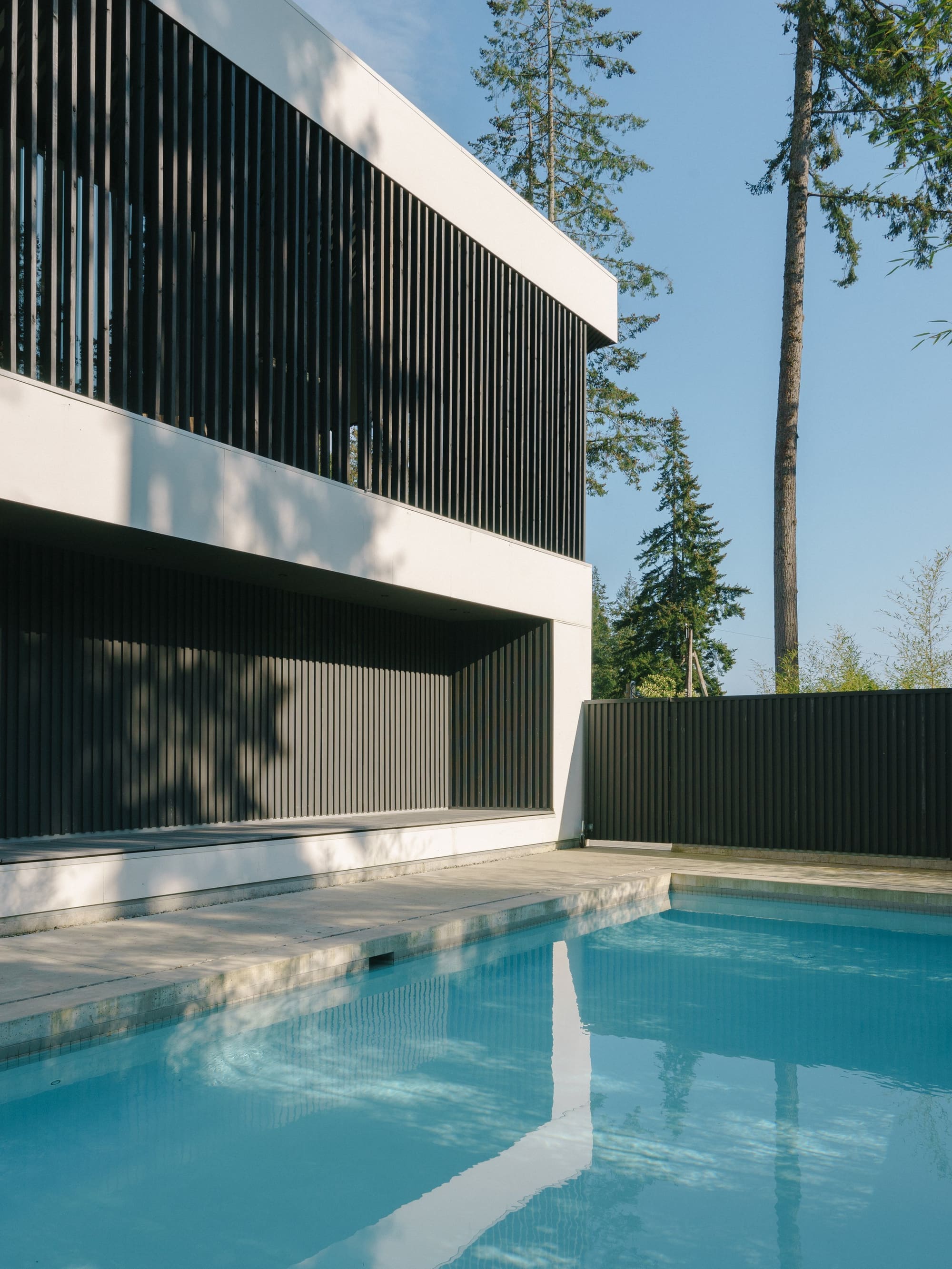 Bayridge — Pool beside the dark exterior screening