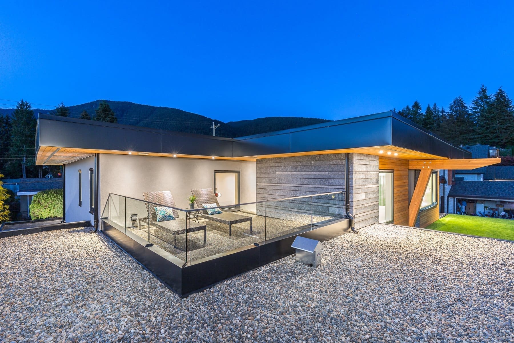 Wavertree — Rear deck and garden at dusk